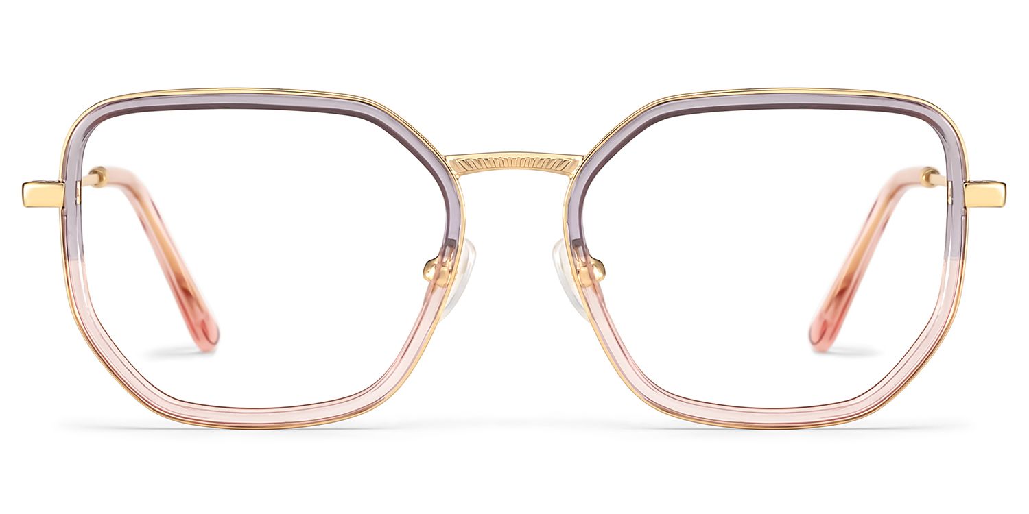Levi Eyeglasses in Geometric Grey Pink Frame | ZEELOOL Canada1