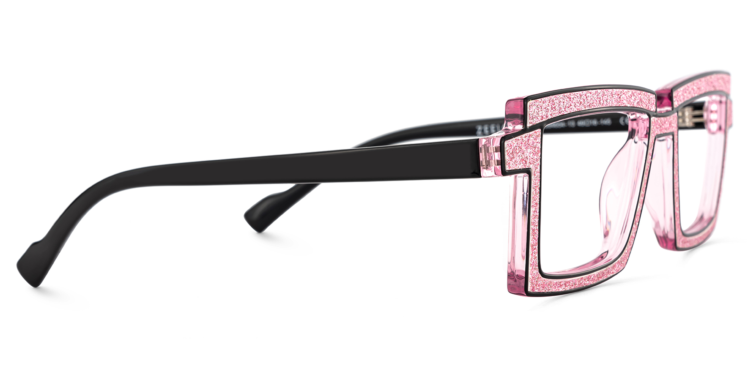 Zephyr Rectangle Pink Glasses4