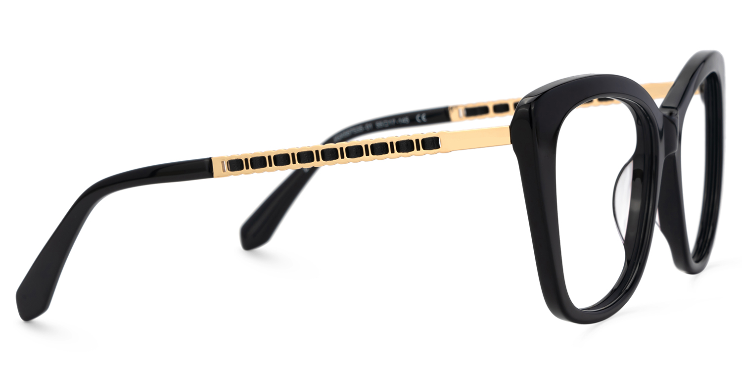 Deangela Cateye Black Glasses3