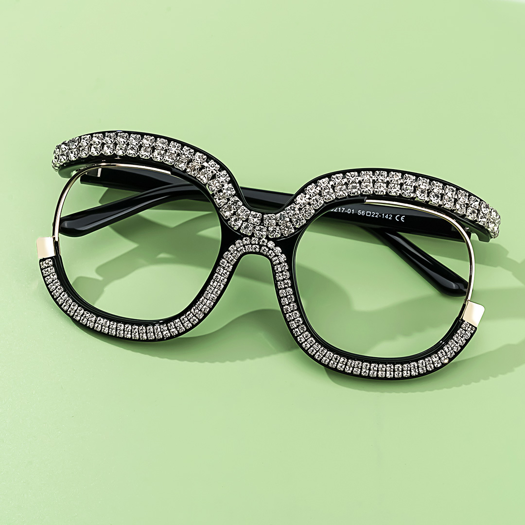 Veasley Square Rhinestone Prescription Glasses4