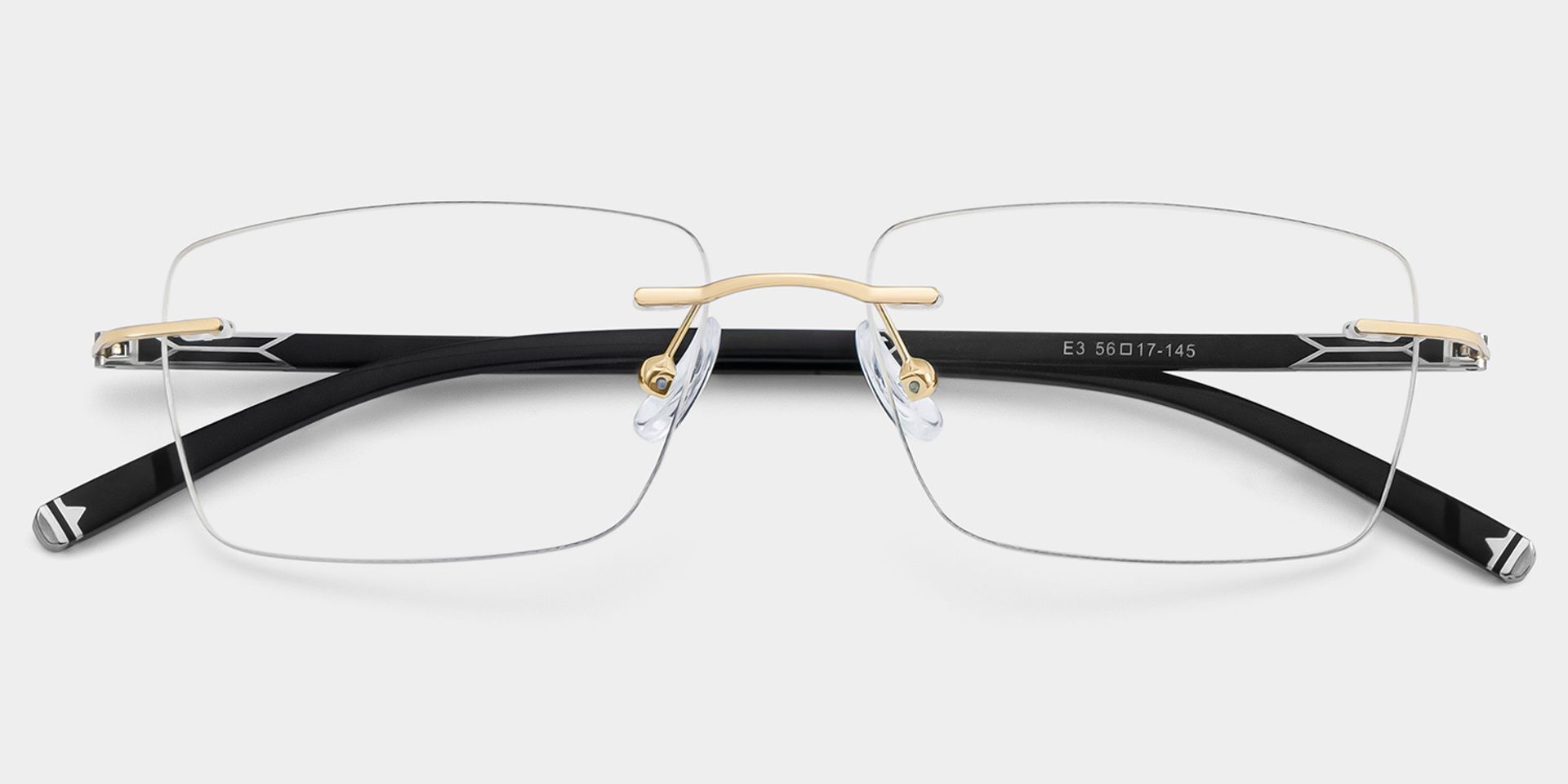 Adeline Gold Rimless Glasses for Men in Rectangle Frame | ZEELOOL1