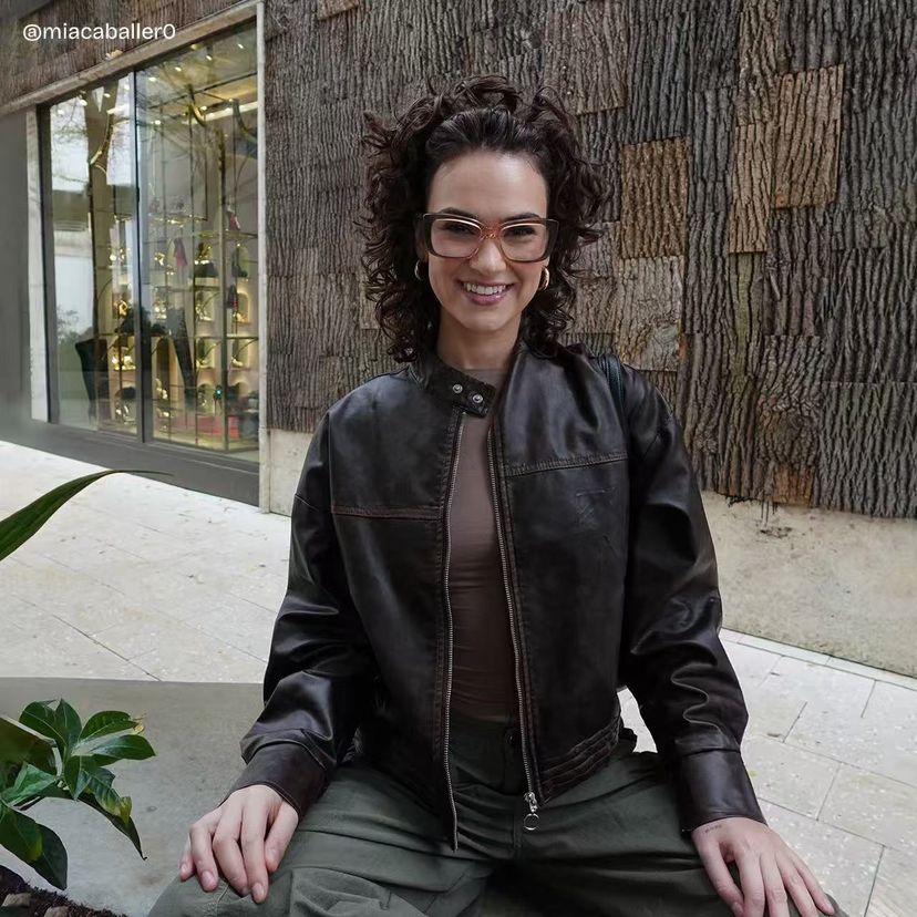 Leona Rectangle Brown Glasses