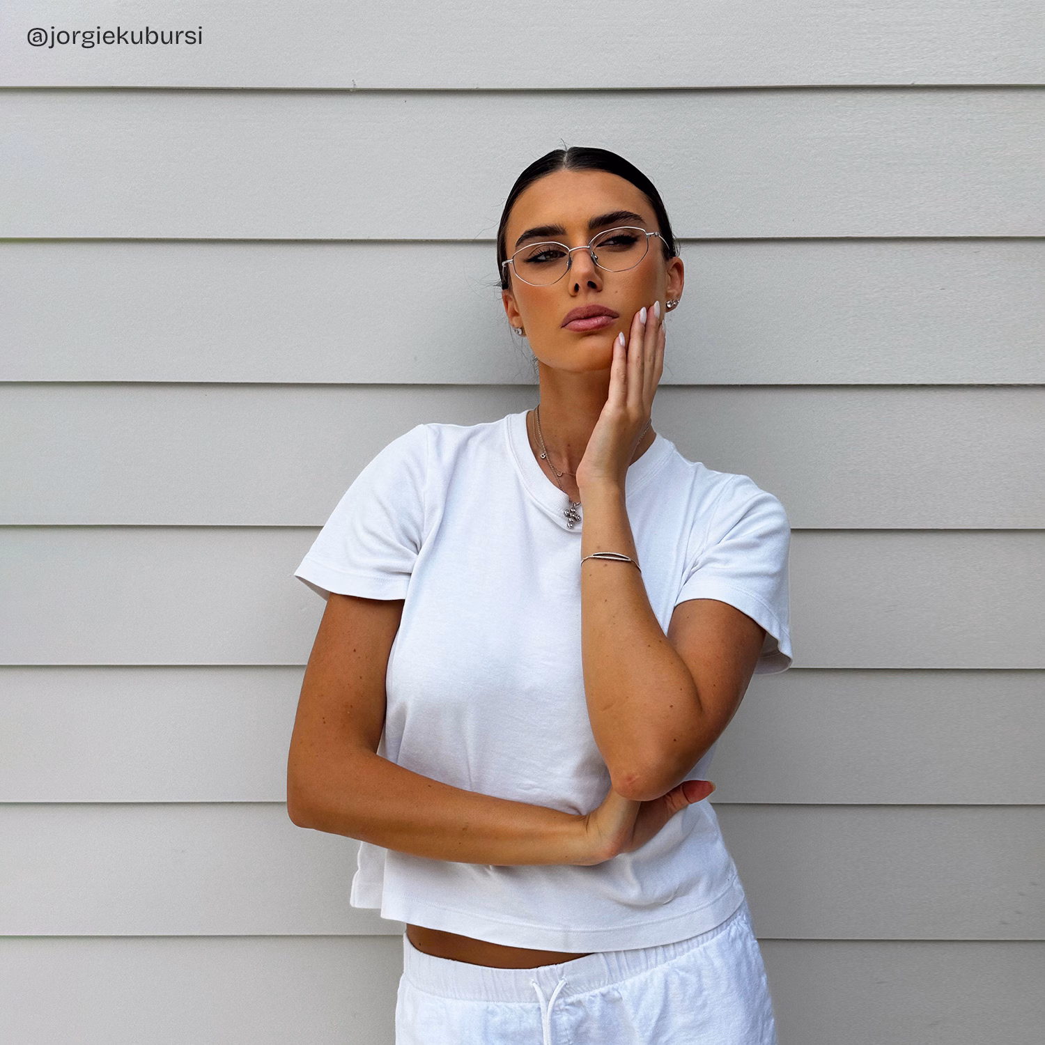 Everett Silver Frame Glasses with Geometric Frame Online |  ZEELOOL CANADA8