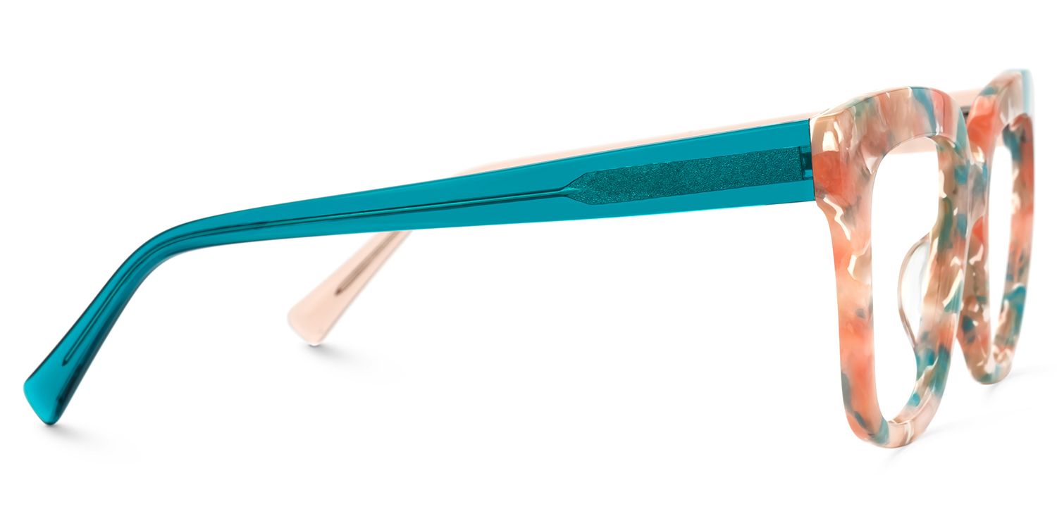 Square Orange Flower Eyewear - Nina Acetate Frame Glasses3