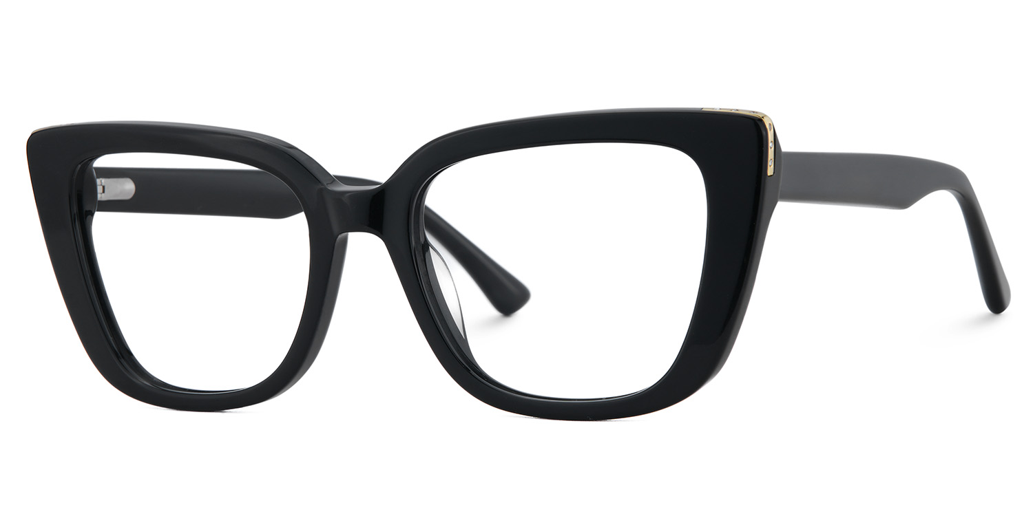 Lannez Rectangle Black Glasses3