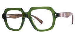 Faubion Geometric Green Glasses3
