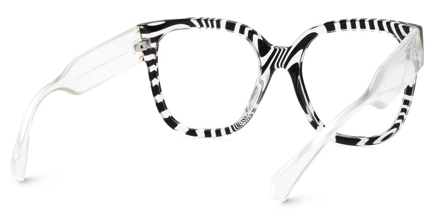 Reineke Zebra Print Eyeglasses and Square Frames3