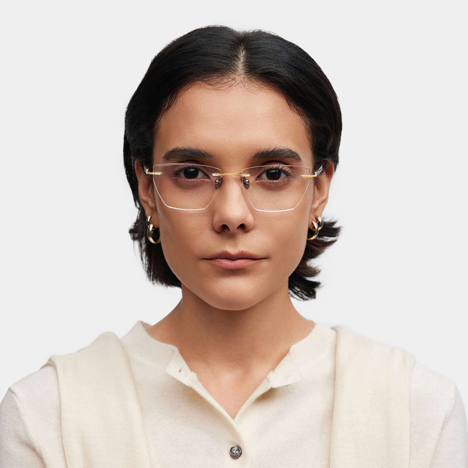 Ella Cat eye Gold Glasses0