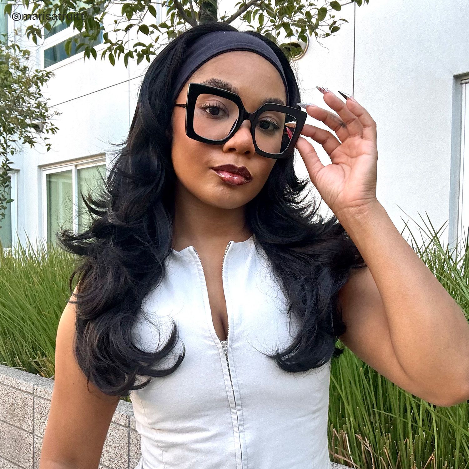 Qatar Square Black Eyeglasses and Wide Frames5
