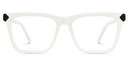 Denver Rectangle White Glasses1