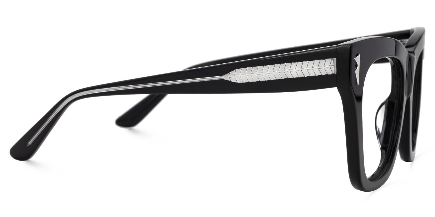 Grabar Black Square Frames Glasses for Women | ZEELOOL Canada2