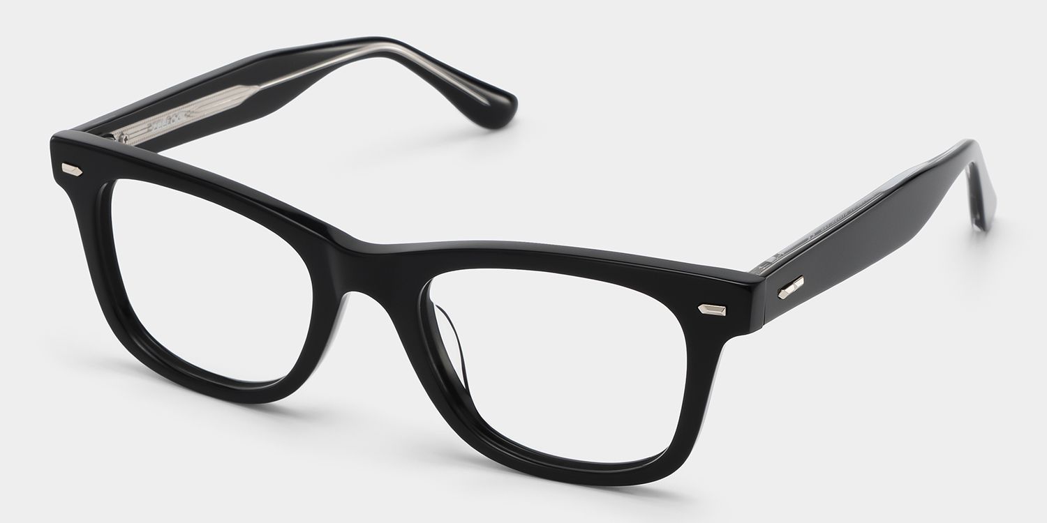 Robert Rectangular Thick Frame Black Glasses Online | ZEELOOL3