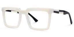 Leblanc Rectangle White Glasses2