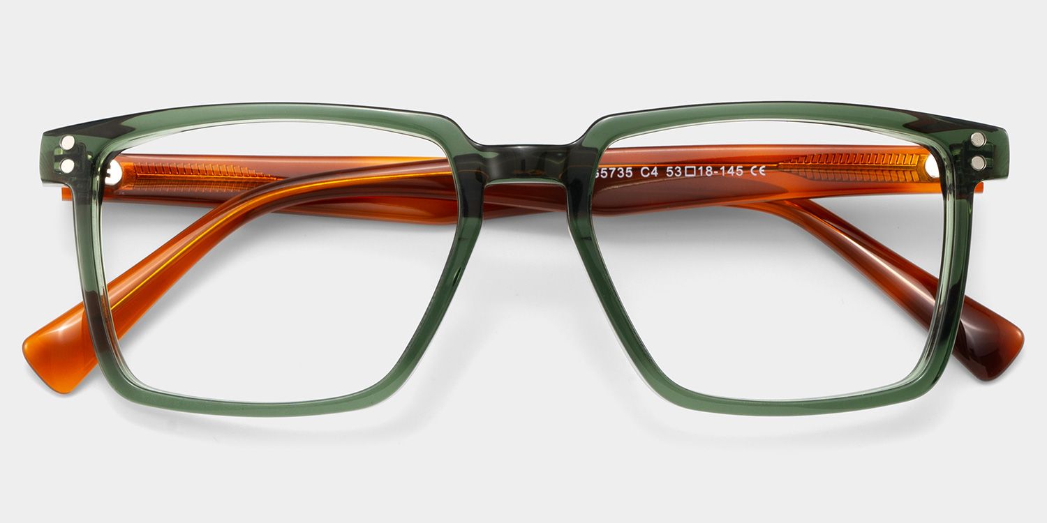 Griffin Green Brown Frame Glasses with Rectangle Frame Online | ZEELOOL Canada1