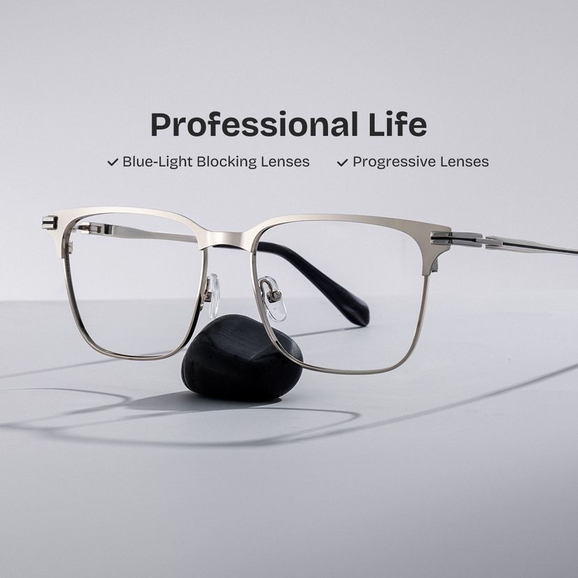 Marshall Rectangle Silver Glasses