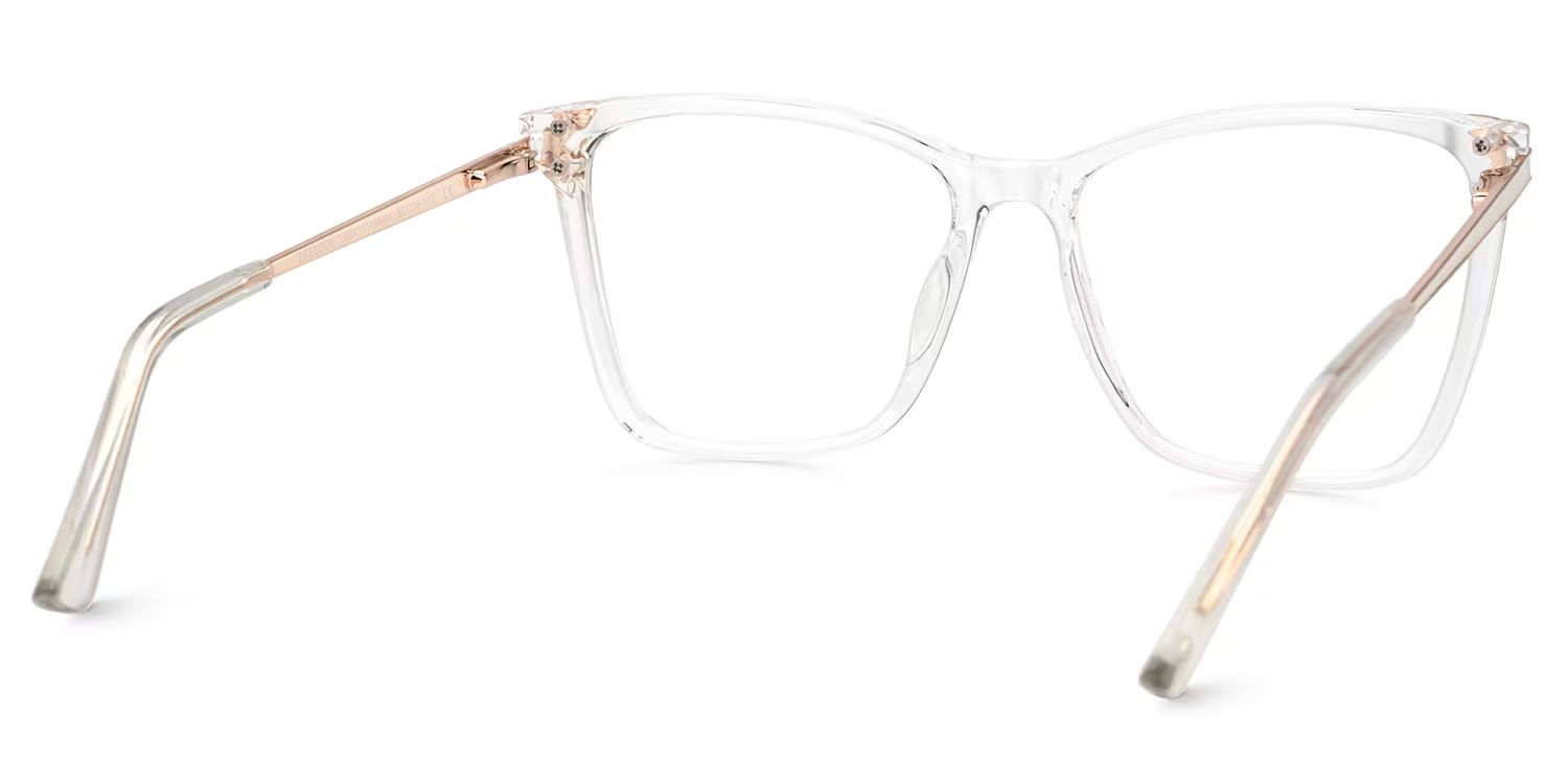 Tricee Square Clear Glasses With Gold Arms For Women | ZEELOOL Canada4