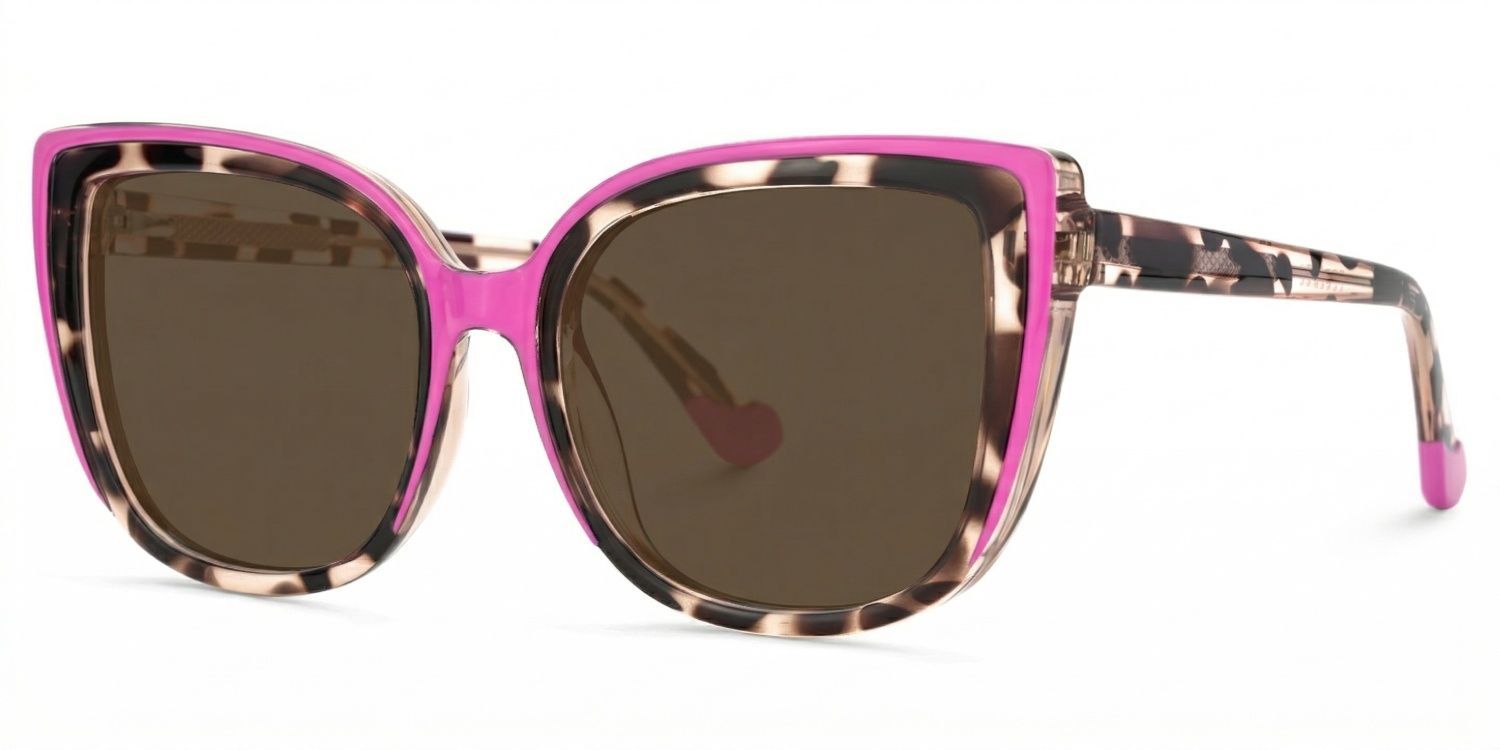 Large Cat Eye Glasses with Pink and Tortoise Frame2