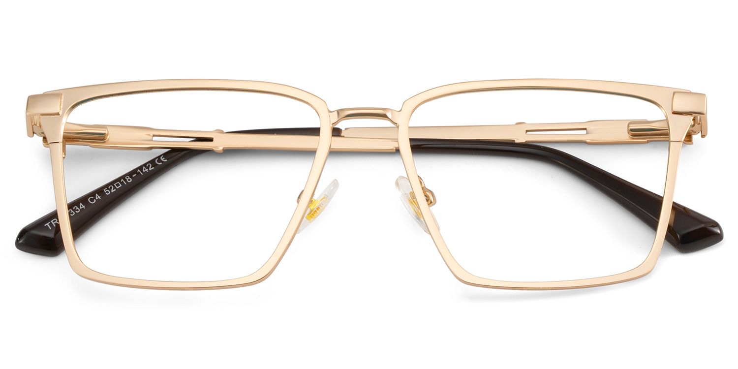 Finn Eyeglasses in Rectangle Gold Frame | ZEELOOL Canada2