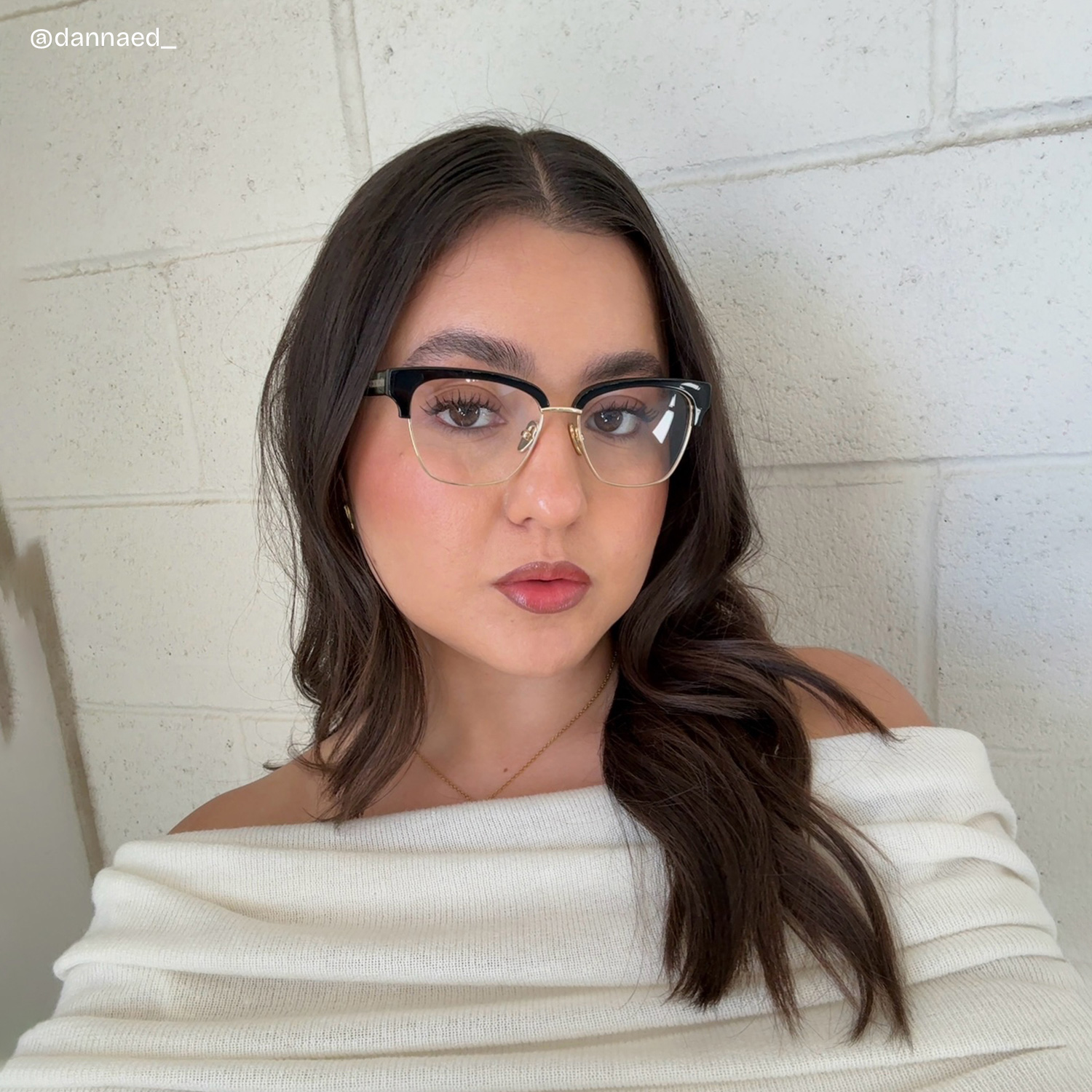 Browline Black Gold Eyeglasses- Ellis Mixed Frame Glasses6