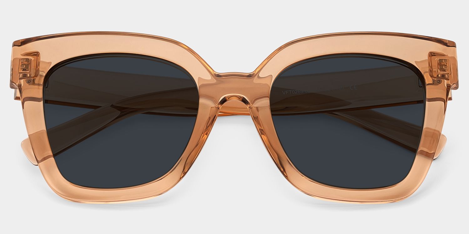 Square Malcolm Sunglasses with Beige Frames1