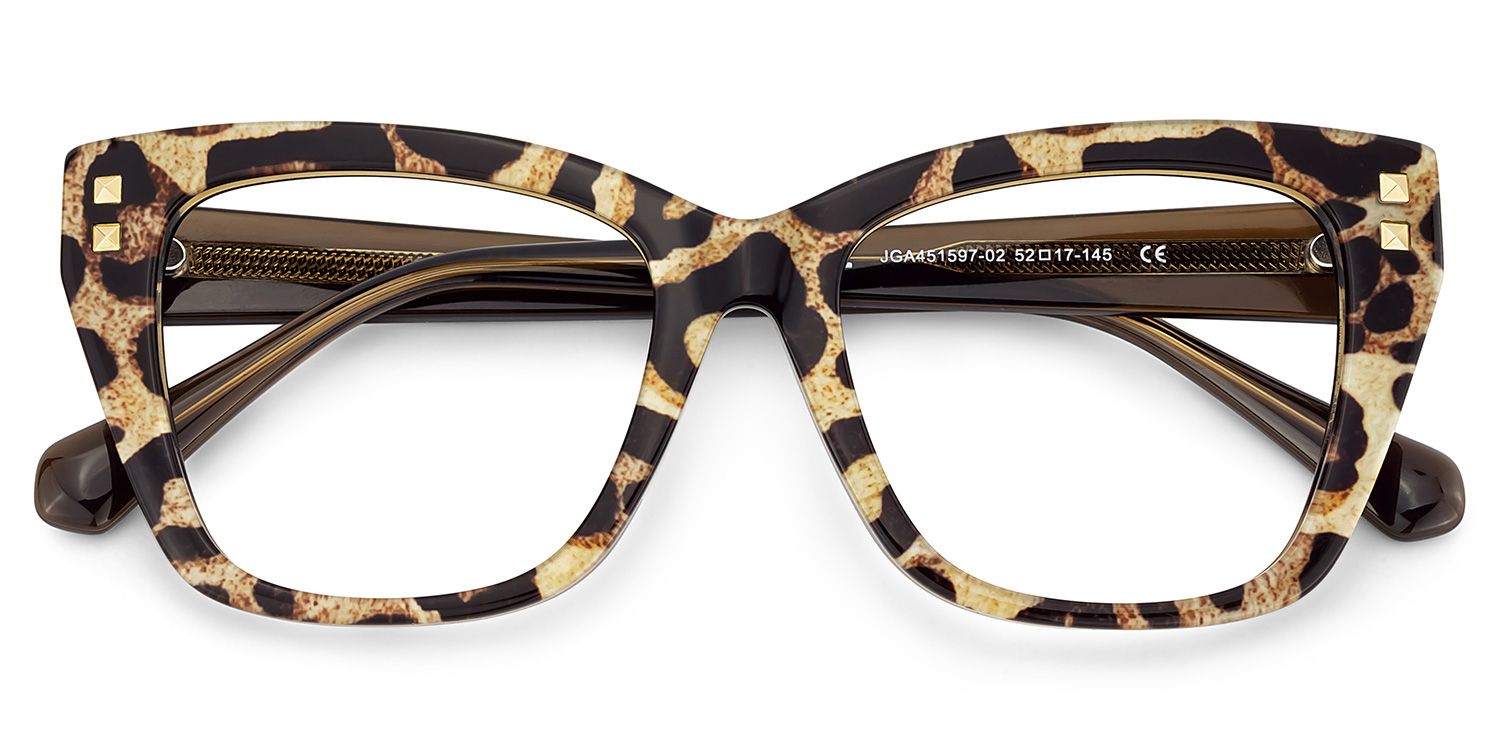Tessia Leopard Square Glasses Women's Glasses | ZEELOOL Canada3