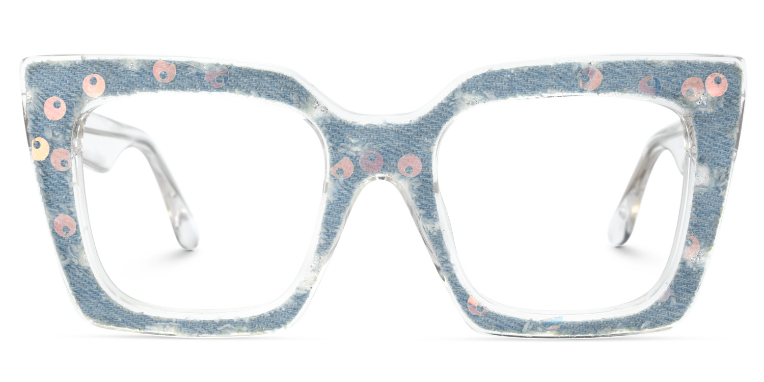 Full Transparent Glasses With light Blue Denim1