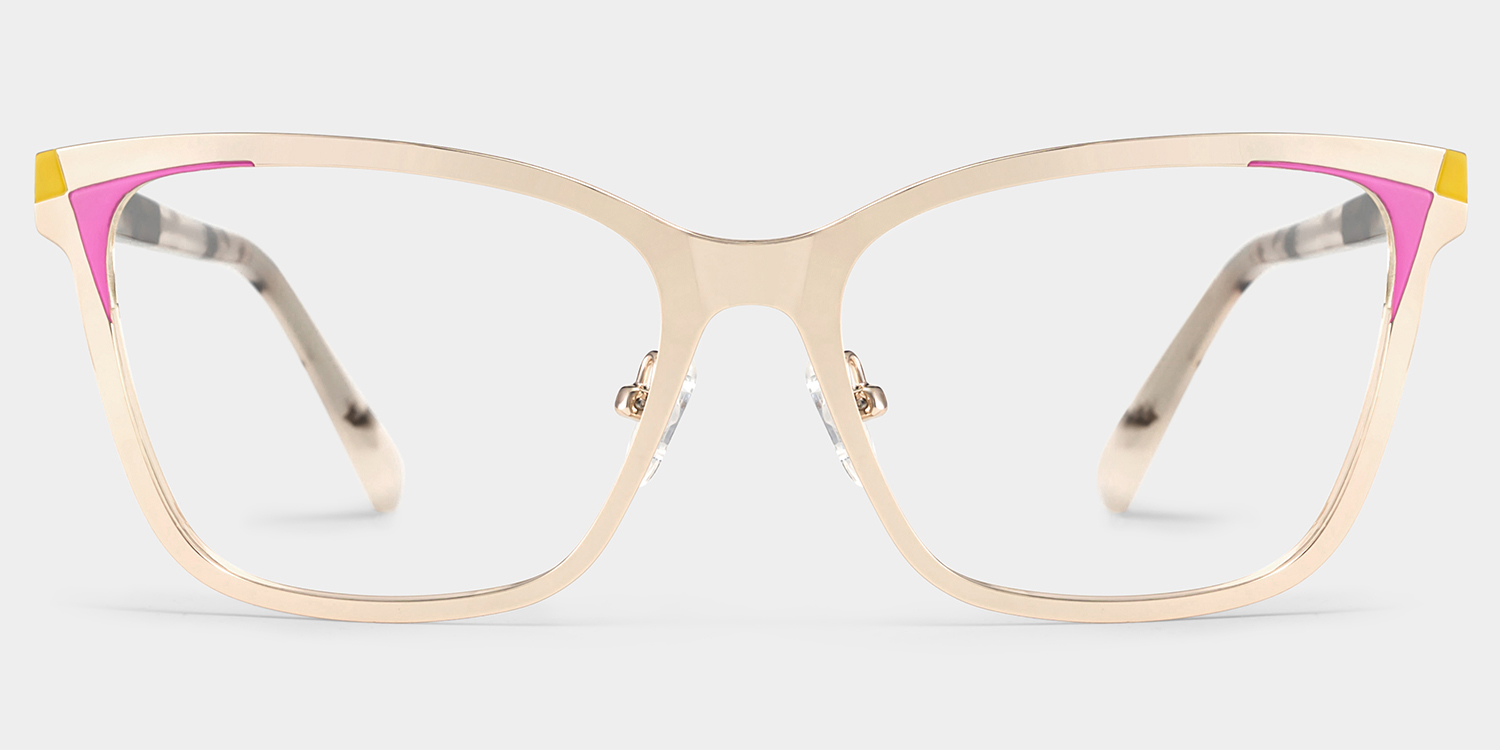 Elise Rectangle Gold Glasses1