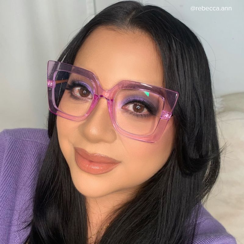Qatar Square Light-Purple Glasses | Zeelool Glasses5