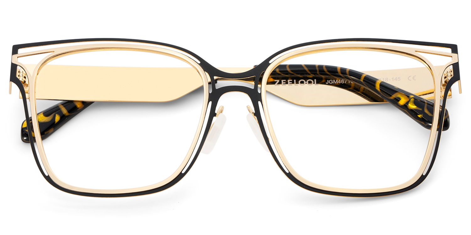 Women's Metal Glasses with Golden Tortoise Temples Online2