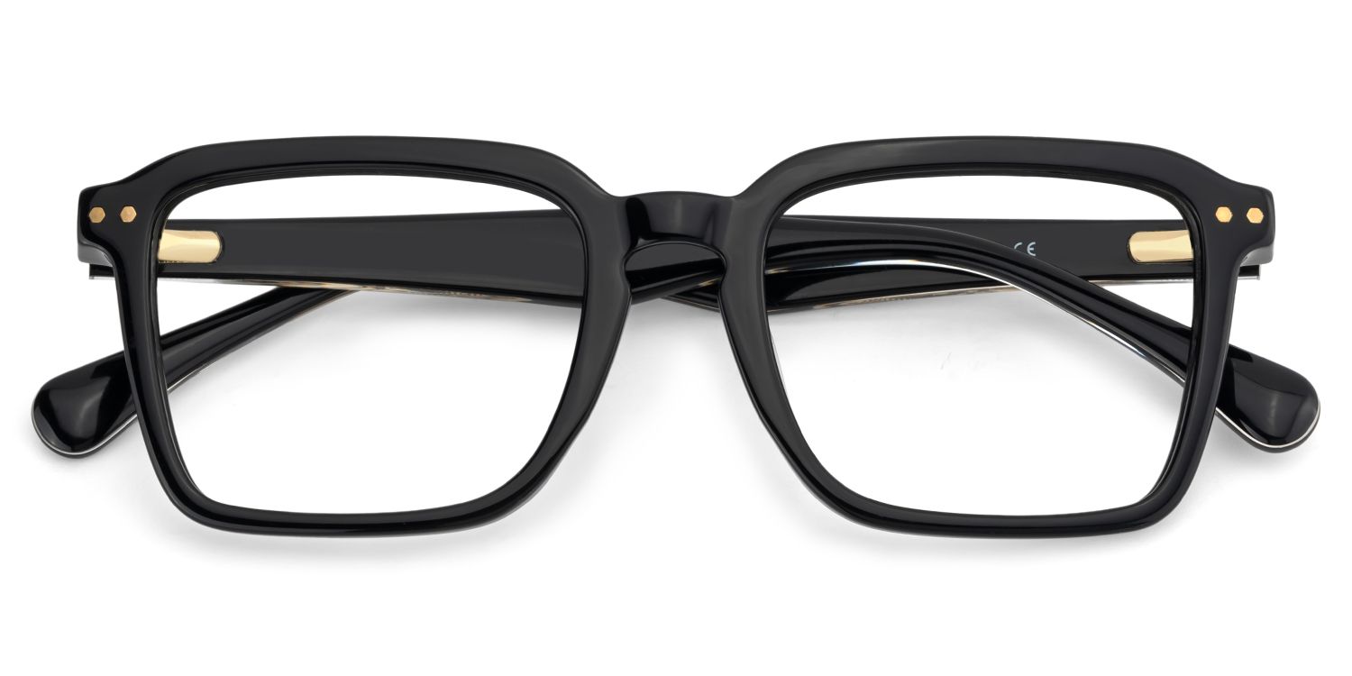 Vickerie Thin Black Glasses in Square Design | ZEELOOL Canada2