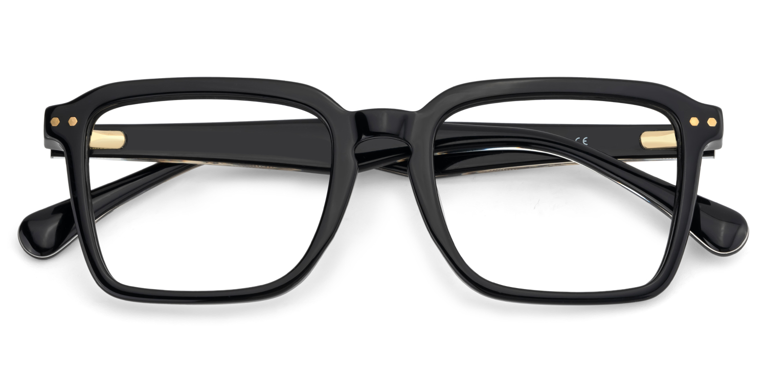 Vickerie Thin Black Glasses in Square Design | ZEELOOL Canada2
