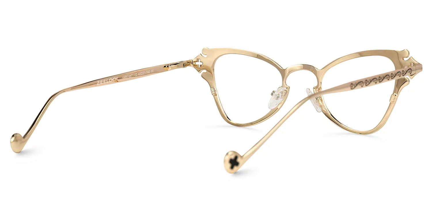 Marimar Geometric Gold Eyeglasses and Metal Frames3