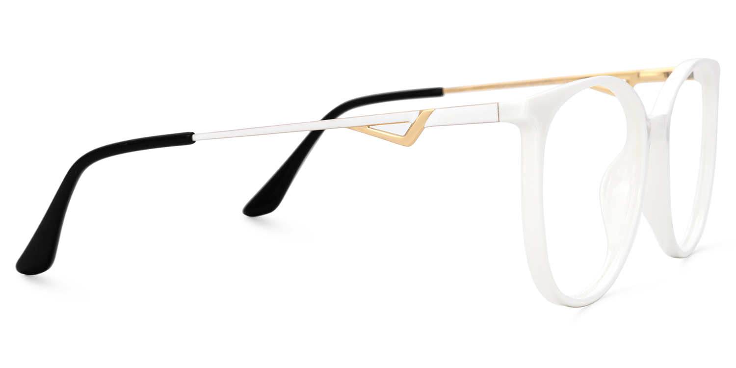 Chanty Round White Thin Frame Glasses | ZEELOOL Canada2