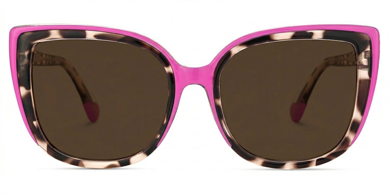 Large Cat Eye Glasses with Pink and Tortoise Frame0