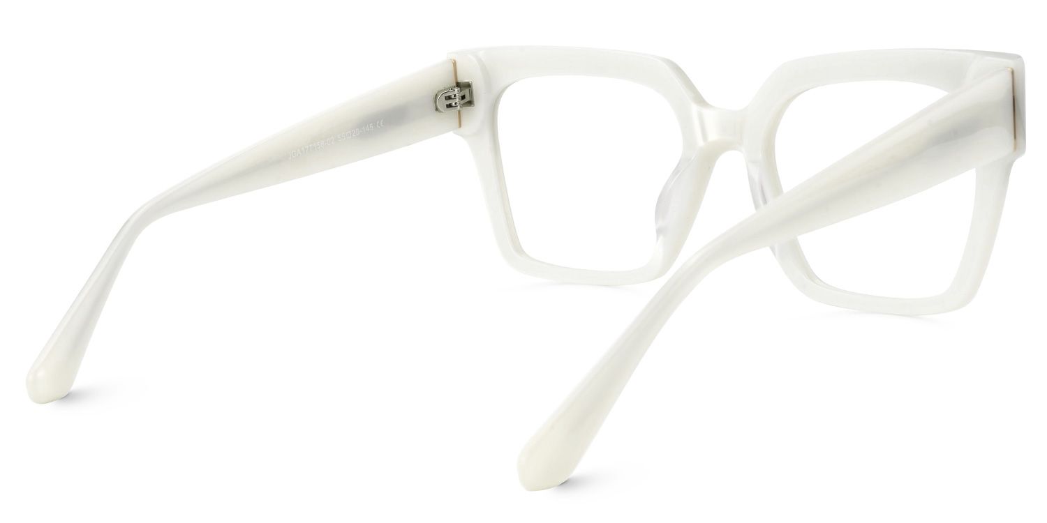 Merelin White Eyeglasses with Square Shape3