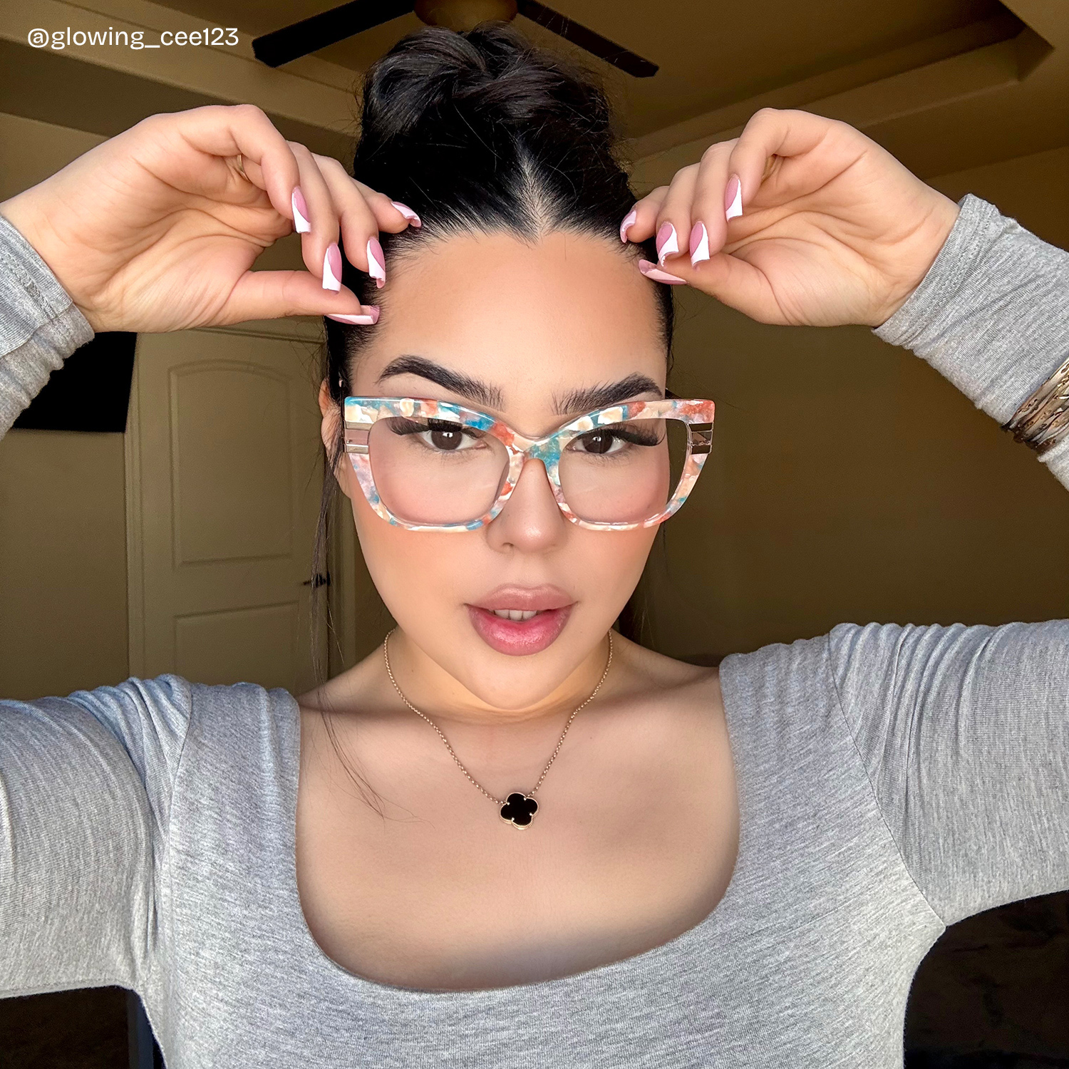 Kieran Eyeglasses in Rectangle Multicolor Frame | Zeelool7