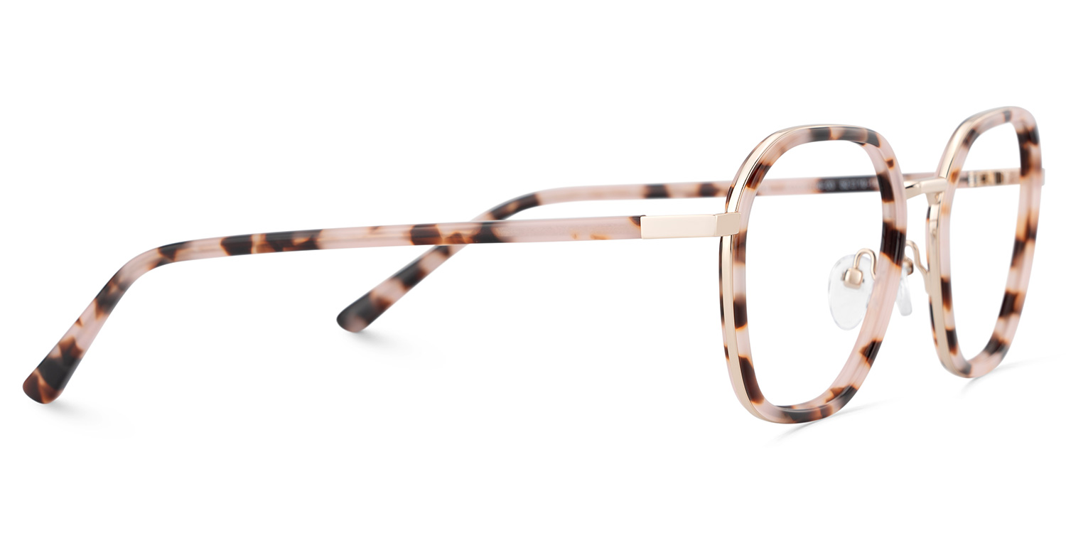 Mitchell Mixed Pink-tortoise Frame Glasses with Geometric Shape | ZEELOOL Canada4