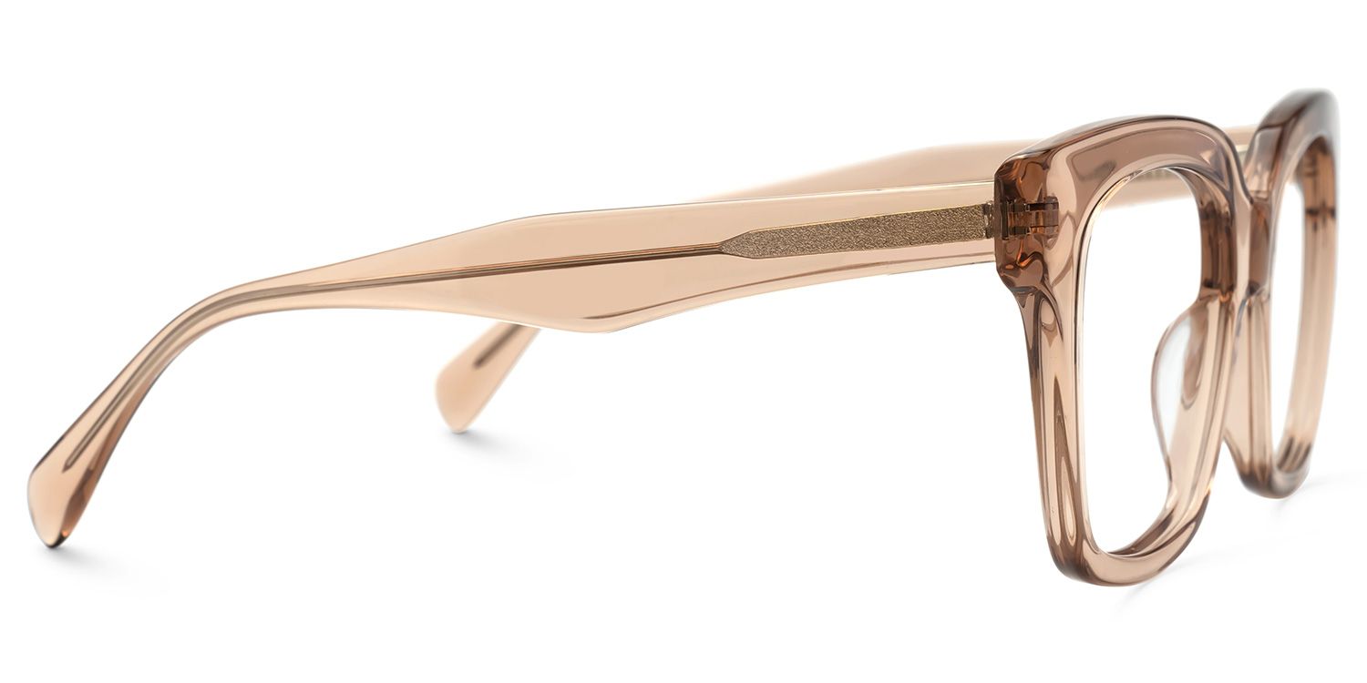 Affordable Beige Trendy Glasses Willard Square Glasses | ZEELOOL Canada2