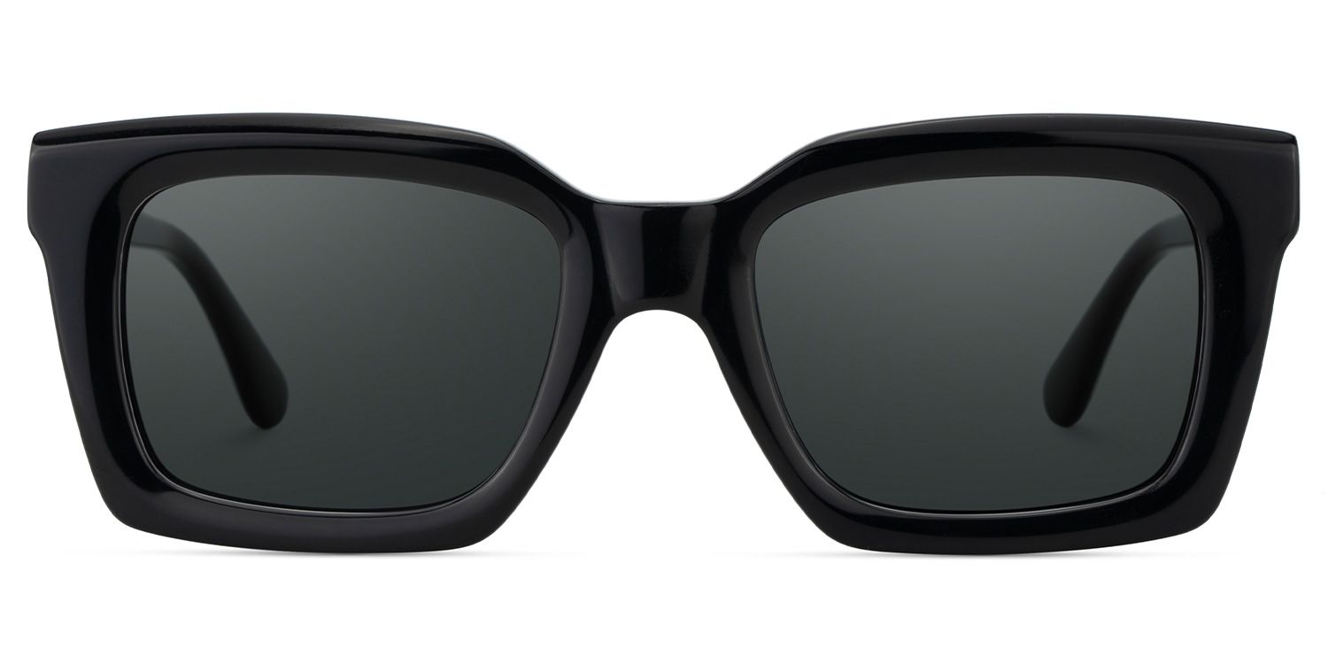 Solana Rectangle Black Full Rim Sunglasses | ZEELOOL CA0