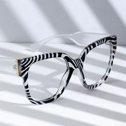 Reineke Square Zebra Print Glasses5