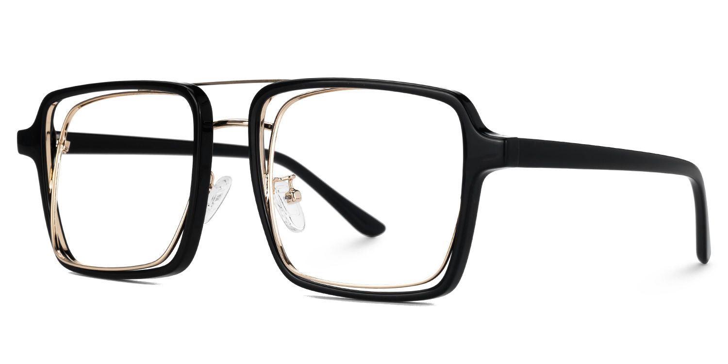 Nellie Aviator Black-Gold Eyeglasses & Frame Glasses3