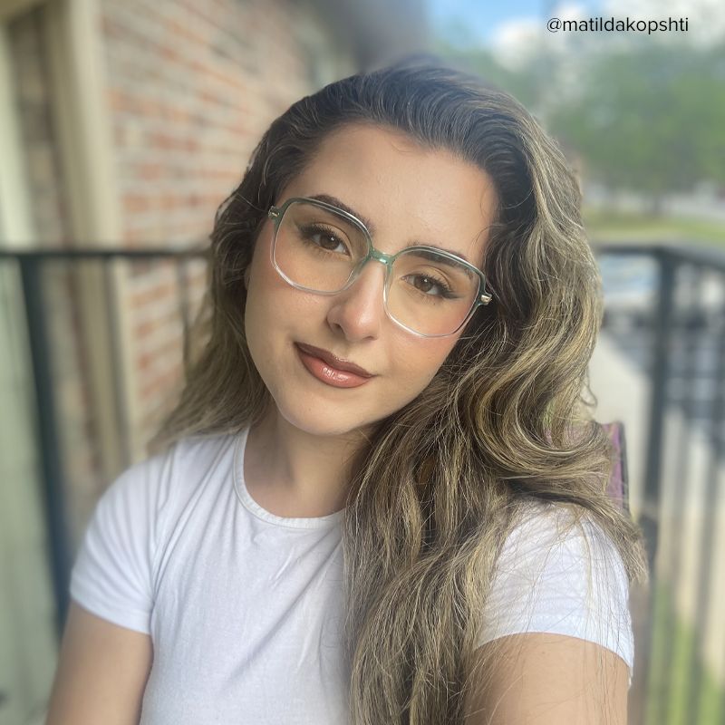 Payton Green Geometric Frame Glasses | Zeelool12