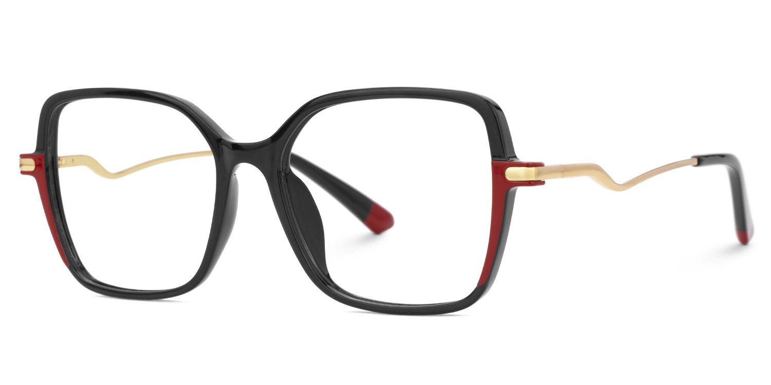 Rendon thin black eyeglass frames in Square Design | ZEELOOL Canada1