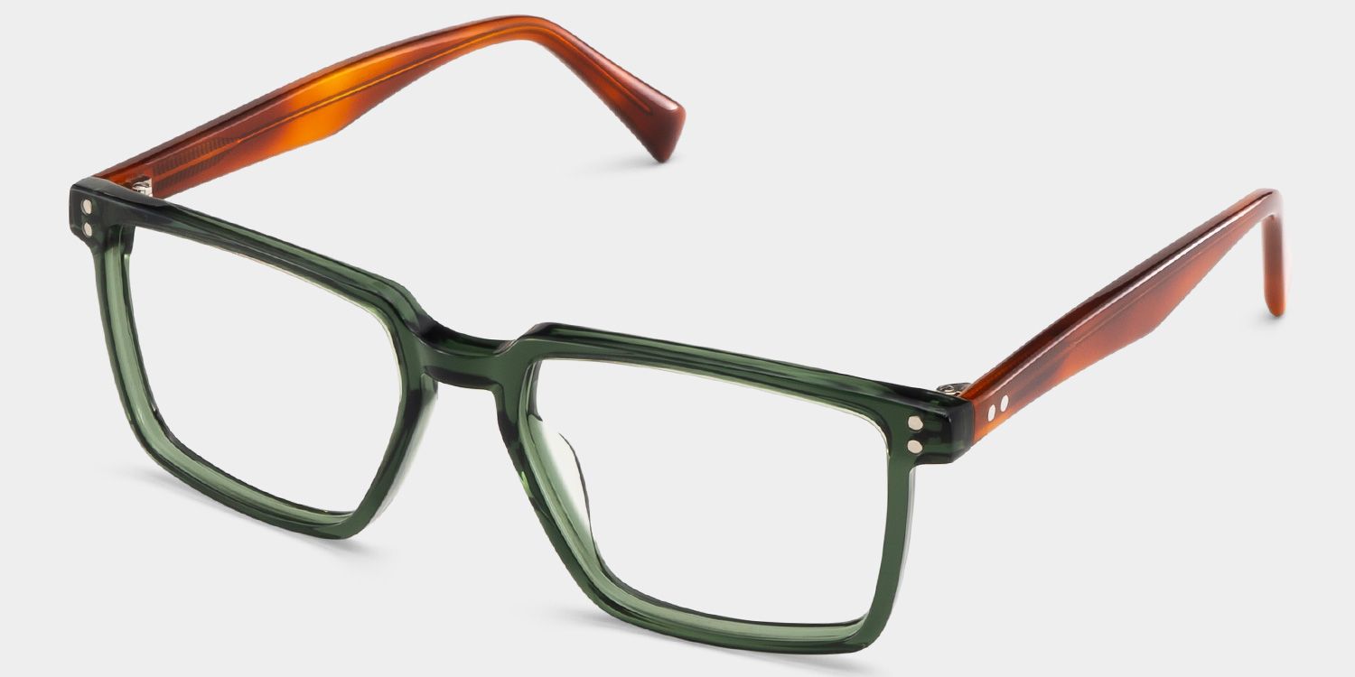 Griffin Green Brown Frame Glasses with Rectangle Frame Online | ZEELOOL Canada2