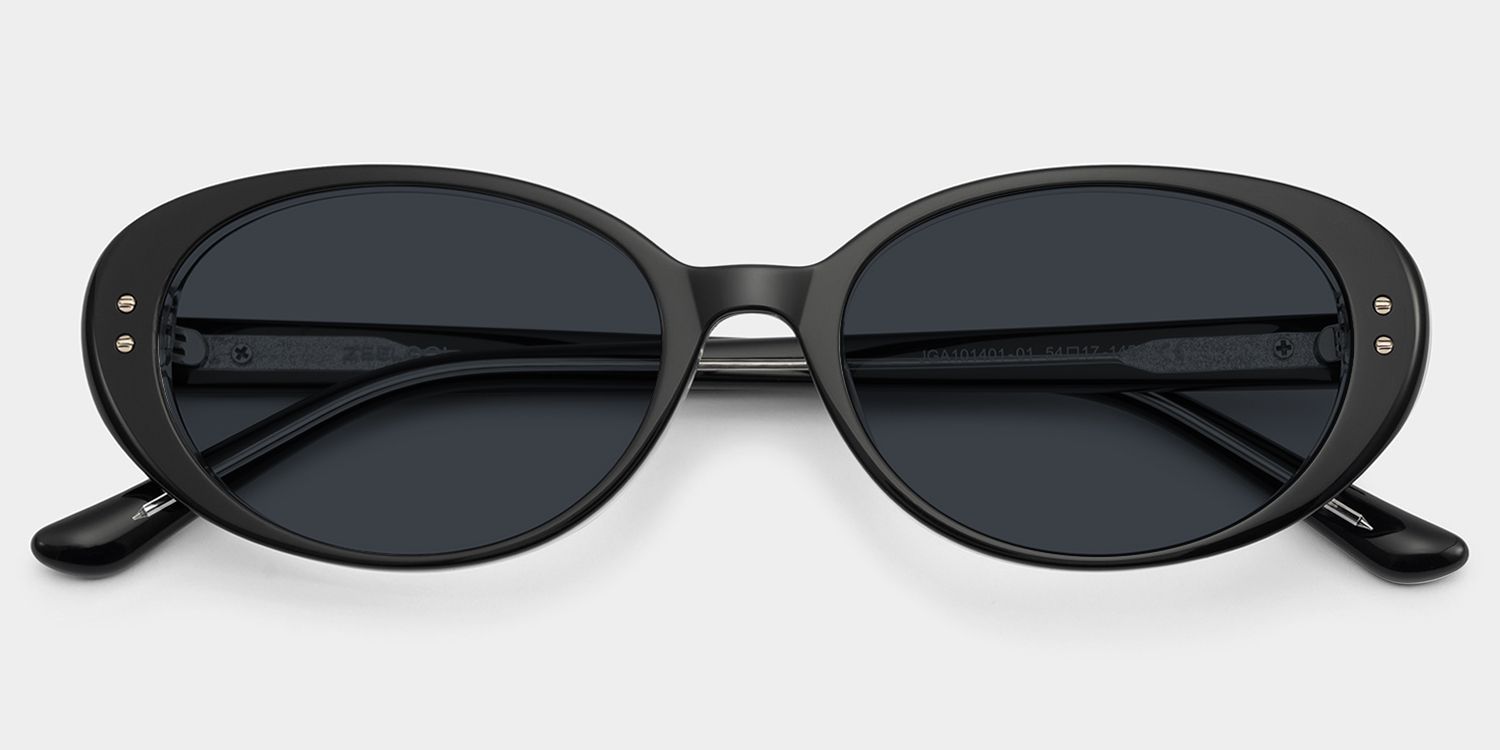 Lennon Black Oval Glasses | Retro Varsity Athleisure1