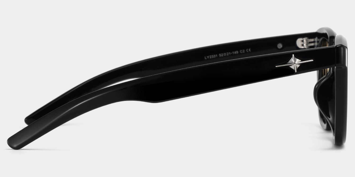 Lyric Rectangle Black Polarized Sunglasses4