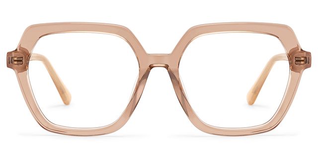 Devon Beige Geometric Glasses