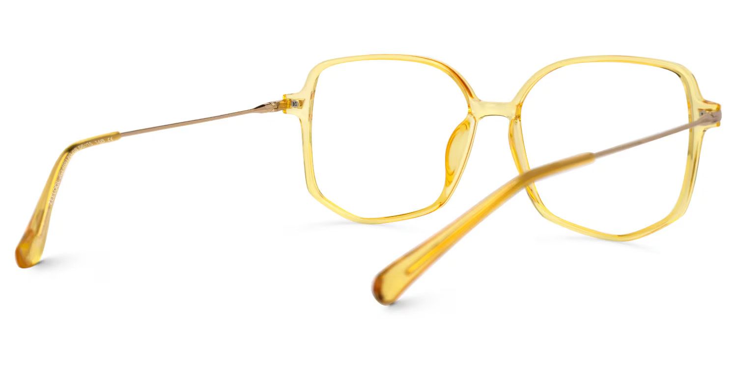 Payton Geometric Yellow Eyeglasses and Thin Frames3