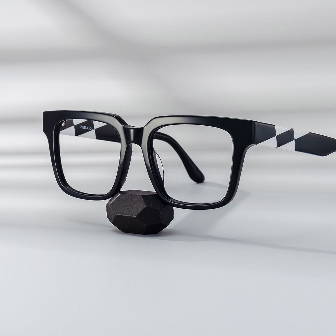Harriet Square Black Frame Eyeglasses for Man| ZEELOOL Canada0
