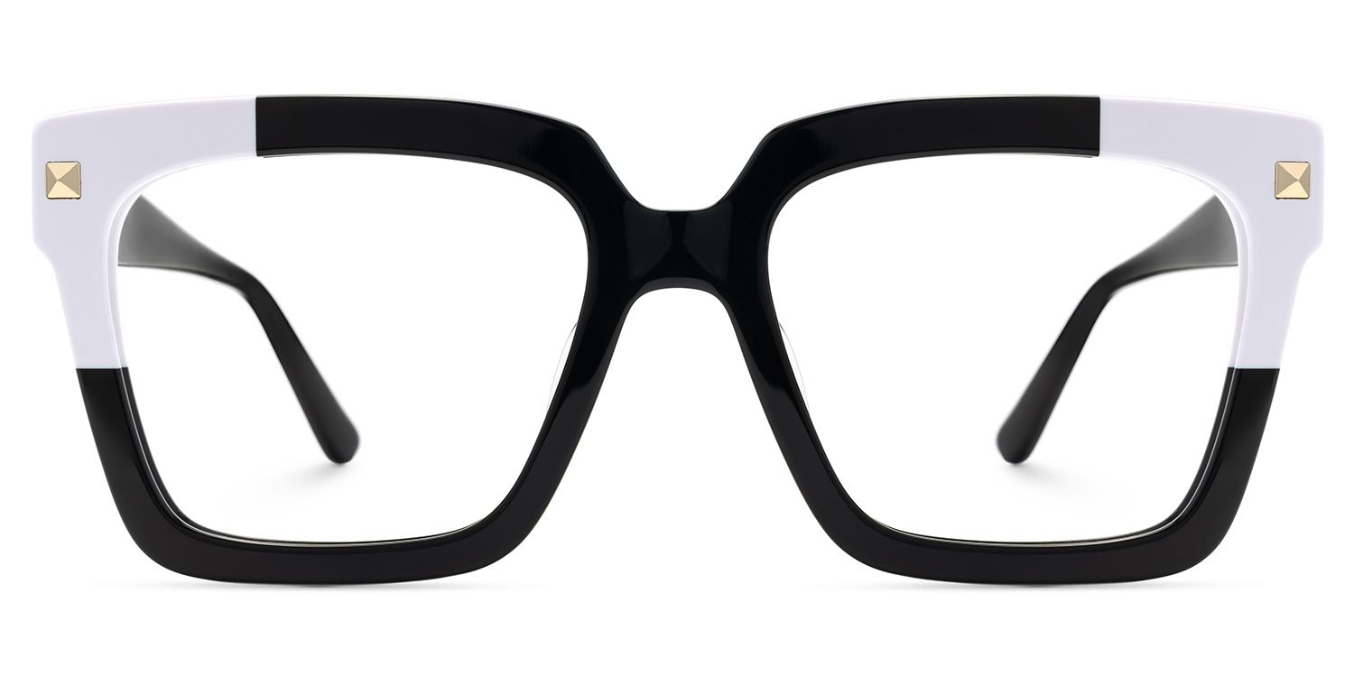 Glendalis Square Black and White Frames for Glasses  | ZEELOOL Canada0